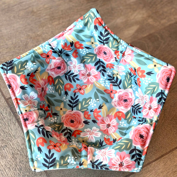 Bowl Cozy Assorted flowers on Mint background