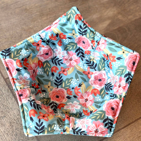 Bowl Cozy Assorted flowers on Mint background