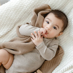Heritage Knit 100% Organic Cotton Swaddle Baby Blanket