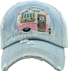 HAPPY CAMPER WASHED VINTAGE BALLCAP