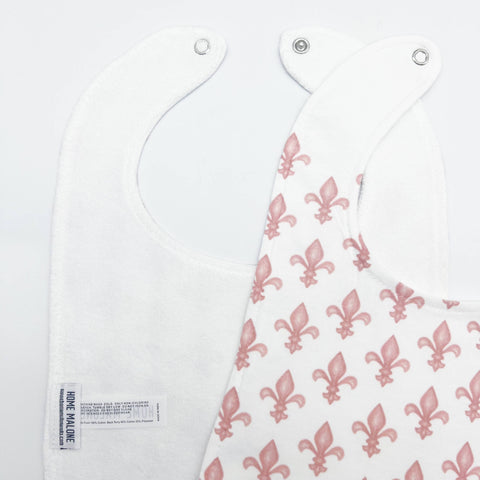 Pink Fleur De Lis Baby Bib- New Orleans Girl Birthday Gift