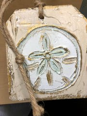 6x6 Coastal beach nautical handmade painted textured wood