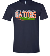 Bayou Blue Middle Gators Orange Tee with Gator