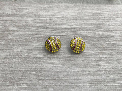 Softball Rhinestone Earrings