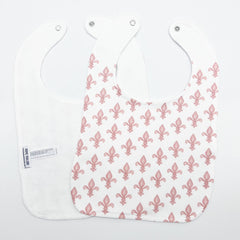 Pink Fleur De Lis Baby Bib- New Orleans Girl Birthday Gift