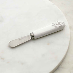 Fleur de Lis Spreader   White   1x5.75x0.75