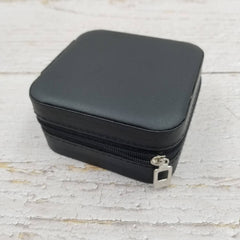 Leather Jewelry Box With Zipper Organizer Box