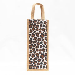 Leopard Wine Bag   Natural/Black/Gold   6x14x4