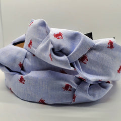 Knotted Crab on Blue Chambray Headband