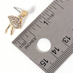 Crystal Paved Ballerina Stud Earrings