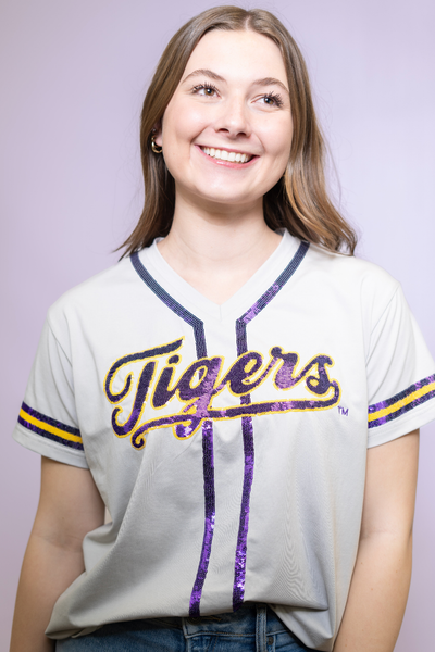 LSU Tigers Baseball (LICENSED) Women's Baseball Jersey Shirt