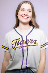 LSU Tigers Baseball (LICENSED) Women's Baseball Jersey Shirt