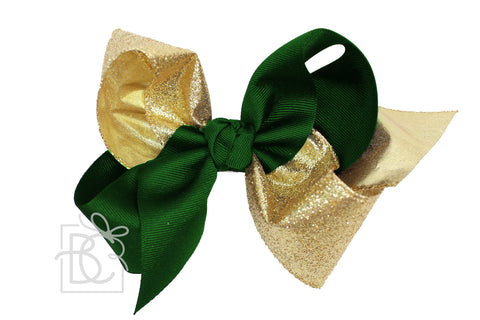 Crisscross Glitter & Grosgrain Bow