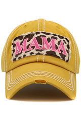 MAMA Leopard Vintage Baseball Cap