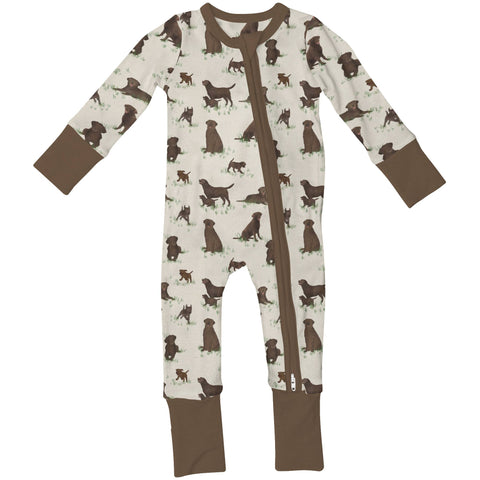 Chocolate Lab Dogs - Convertible Zip PJs