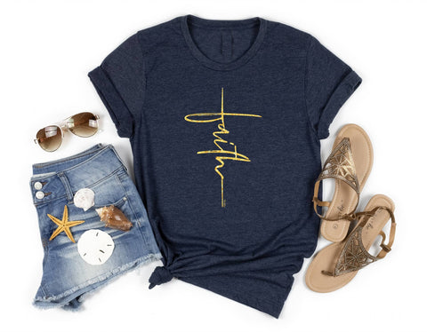 FAITH NAVY GOLD FAITH GRAPHIC TEE