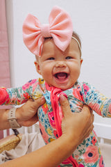 Pink Bullet Bow + Headwrap 