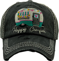 HAPPY CAMPER WASHED VINTAGE BALLCAP