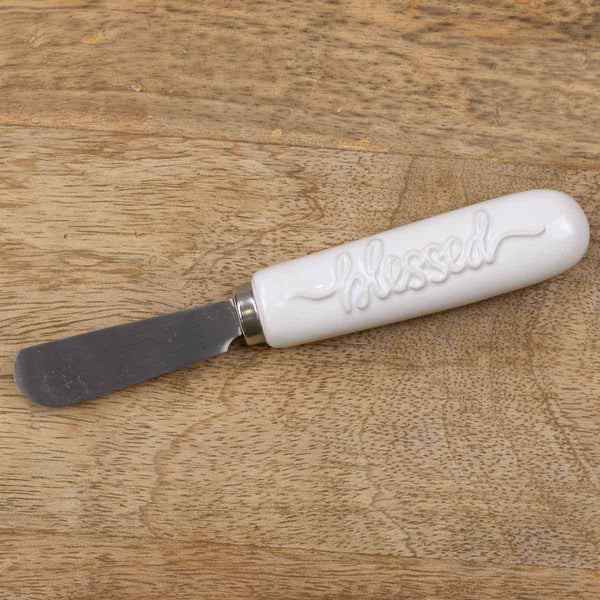 Blessed Embossed Spreader   White   6