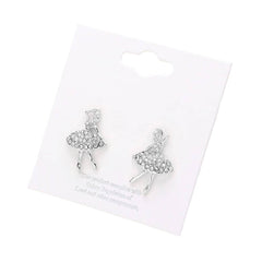 Crystal Paved Ballerina Stud Earrings