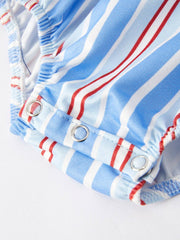 Flag Medal Ice Cream Smock Embroidery Baby Girl Romper