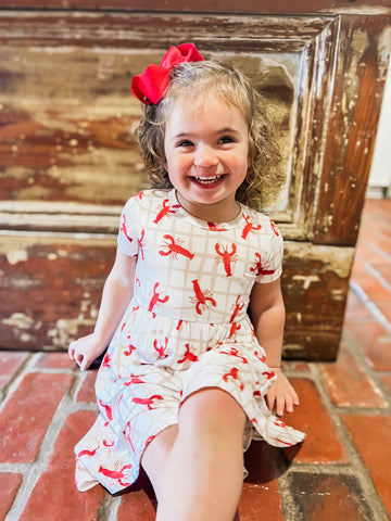 Crawfish / Lobster - Short Sleeve Pocket Dress
