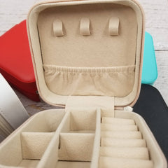 Leather Jewelry Box With Zipper Organizer Box