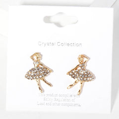 Crystal Paved Ballerina Stud Earrings