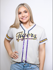 LSU Tigers Baseball (LICENSED) Women's Baseball Jersey Shirt