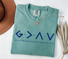 GOD IS GREATER Garment-Dyed FAITH GRAPHIC TEE