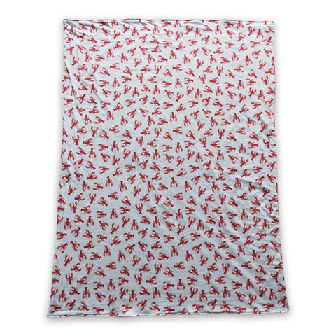Crawfish red polka dots baby minky blankets