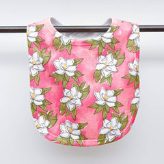 Magnolia Baby Bib - Pink Floral Girl Arrival Birthday Gift
