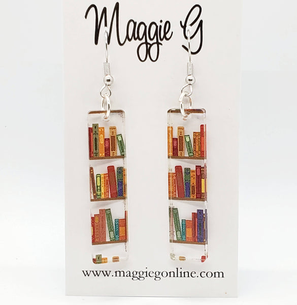 Scattered Bookshelves Acrylic Earrings