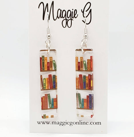 Scattered Bookshelves Acrylic Earrings